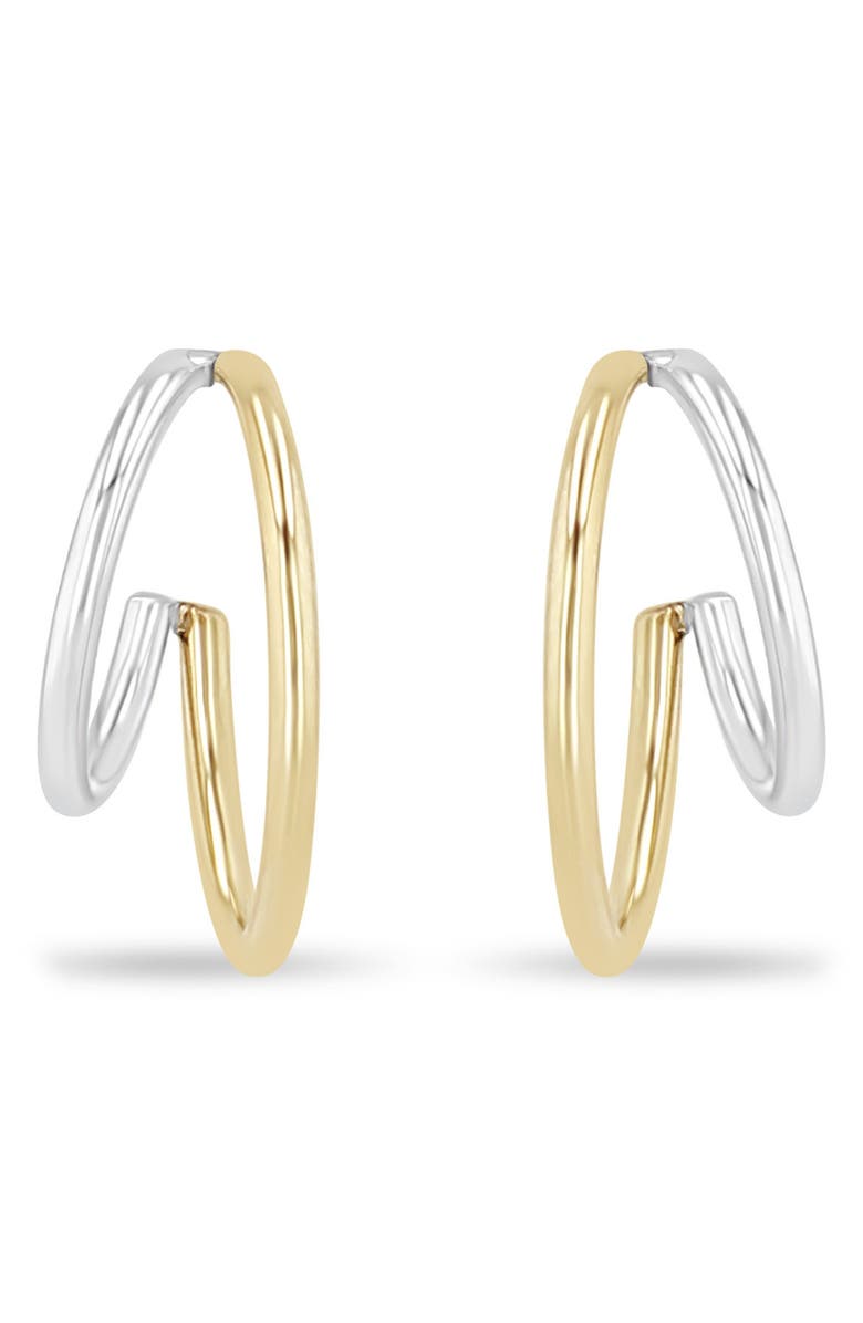 Zoë Chicco Two Tone Double Hoop Earrings, Main, color, 14K Yellow Gold