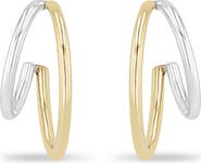 Zoë Chicco Two Tone Double Hoop Earrings