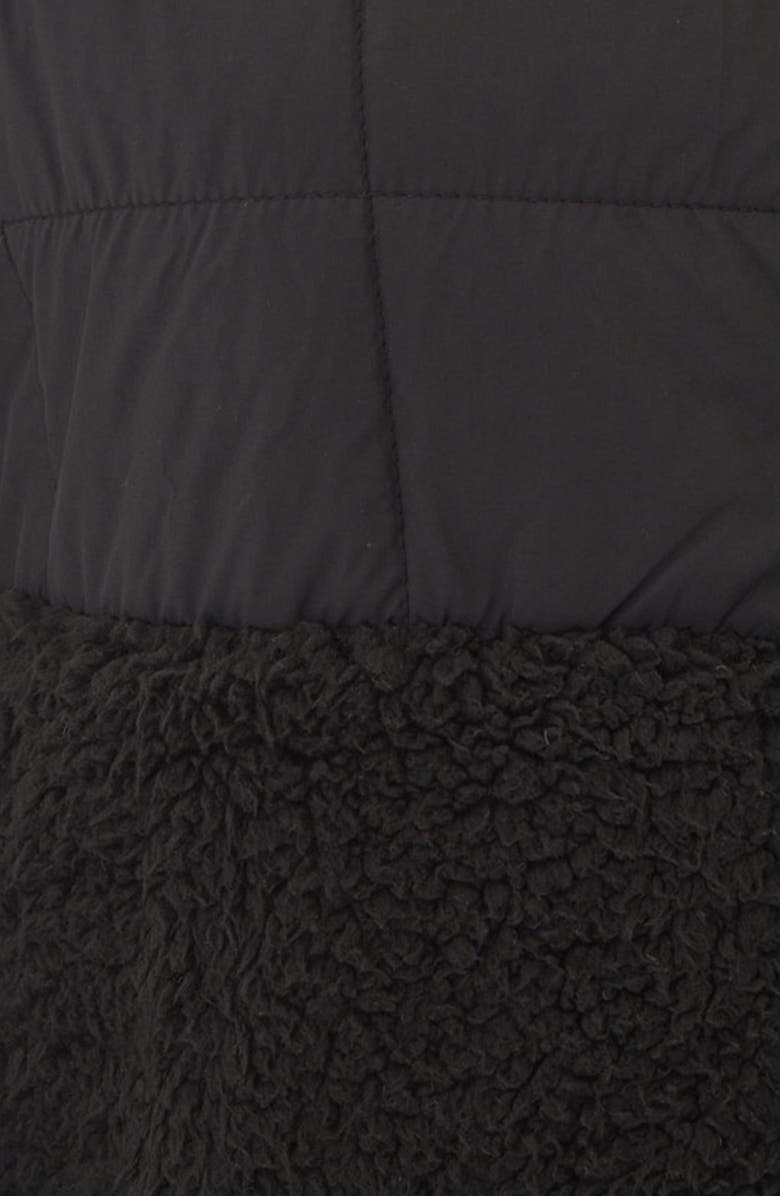 Threads 4 Thought Janey Faux Shearling Mixed Media Puffer Vest, Alternate, color, Black