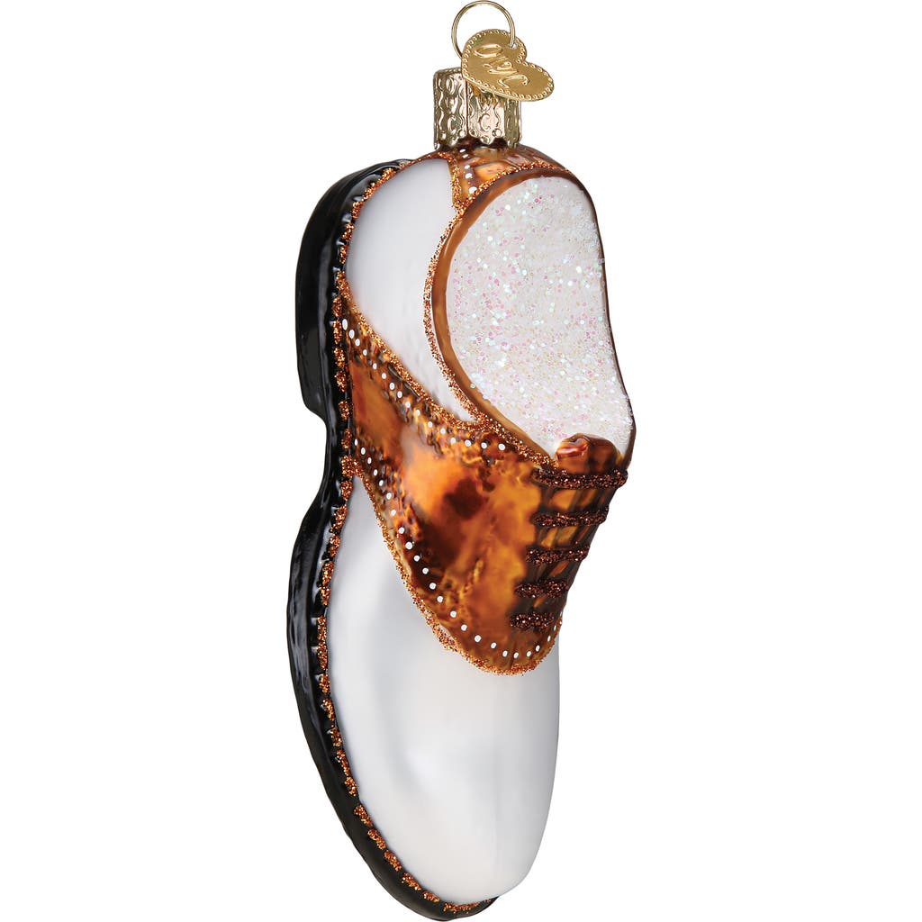 Old World Christmas Golf Shoe Glass Ornament In White