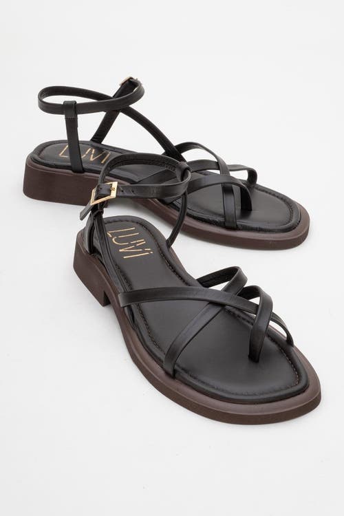 Forever & Always Shoes Antas Strappy Leather Flat Sandals in Brown Leather at Nordstrom, Size 9