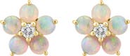 EFFY 14K Yellow Gold Diamond Opal Stud Earrings