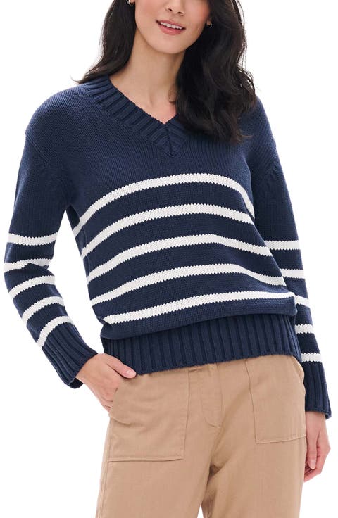 Cotton and Cashmere V-Neck Sweater