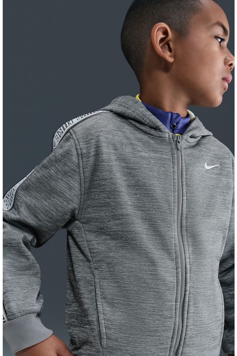 Kids' Sportswear Club Dri-FIT Fleece Hoodie, Alternate, color, 063 SMOKE GREY/GREY/HTR/WHITE