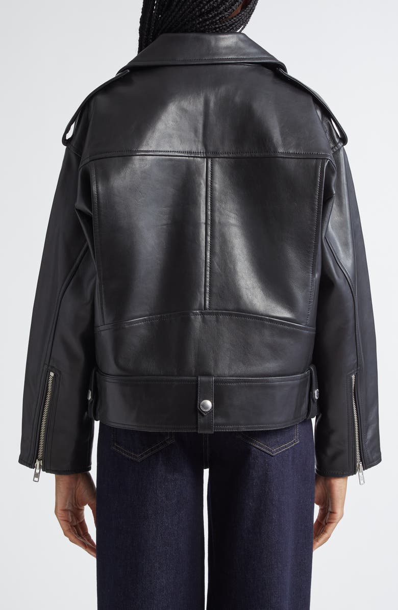 Stand Studio Isobelle Oversize Leather Moto Jacket, Alternate, color, 
