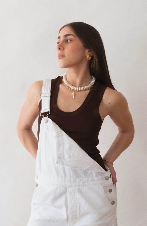 Joiana Jewelry Pearl Cross Charm Pendant In Neutral