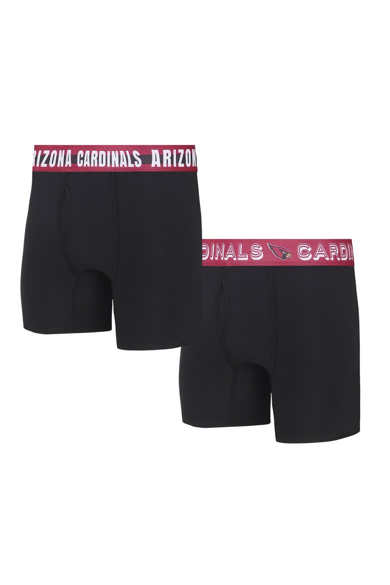 Men's Concepts Sport Arizona Cardinals Gauge Knit Boxer Brief Two-Pack, Main, color, Black