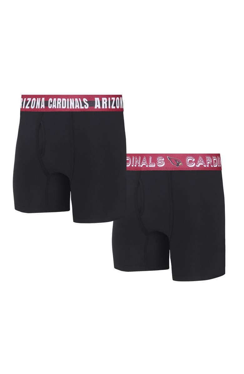 CONCEPTS SPORT Men's Concepts Sport Arizona Cardinals Gauge Knit Boxer Brief Two-Pack, Main, color, Black
