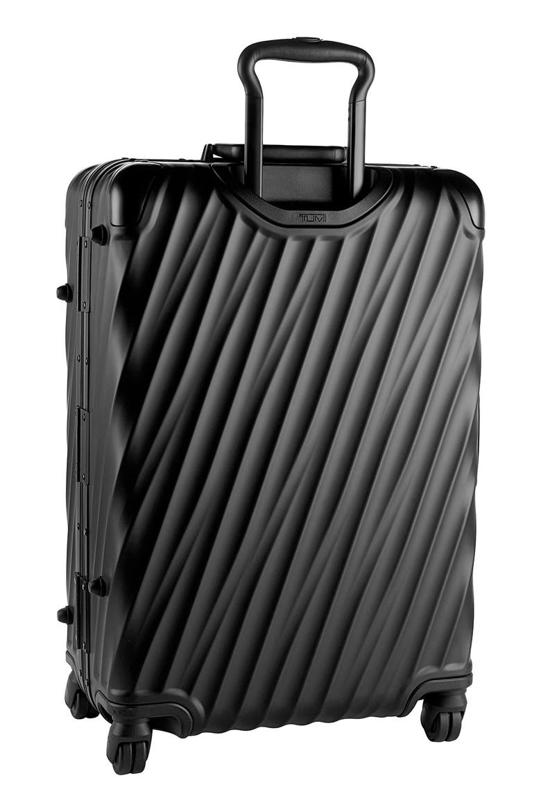 19 Degree Aluminum Medium Checked Luggage, Alternate, color, MATTE BLACK