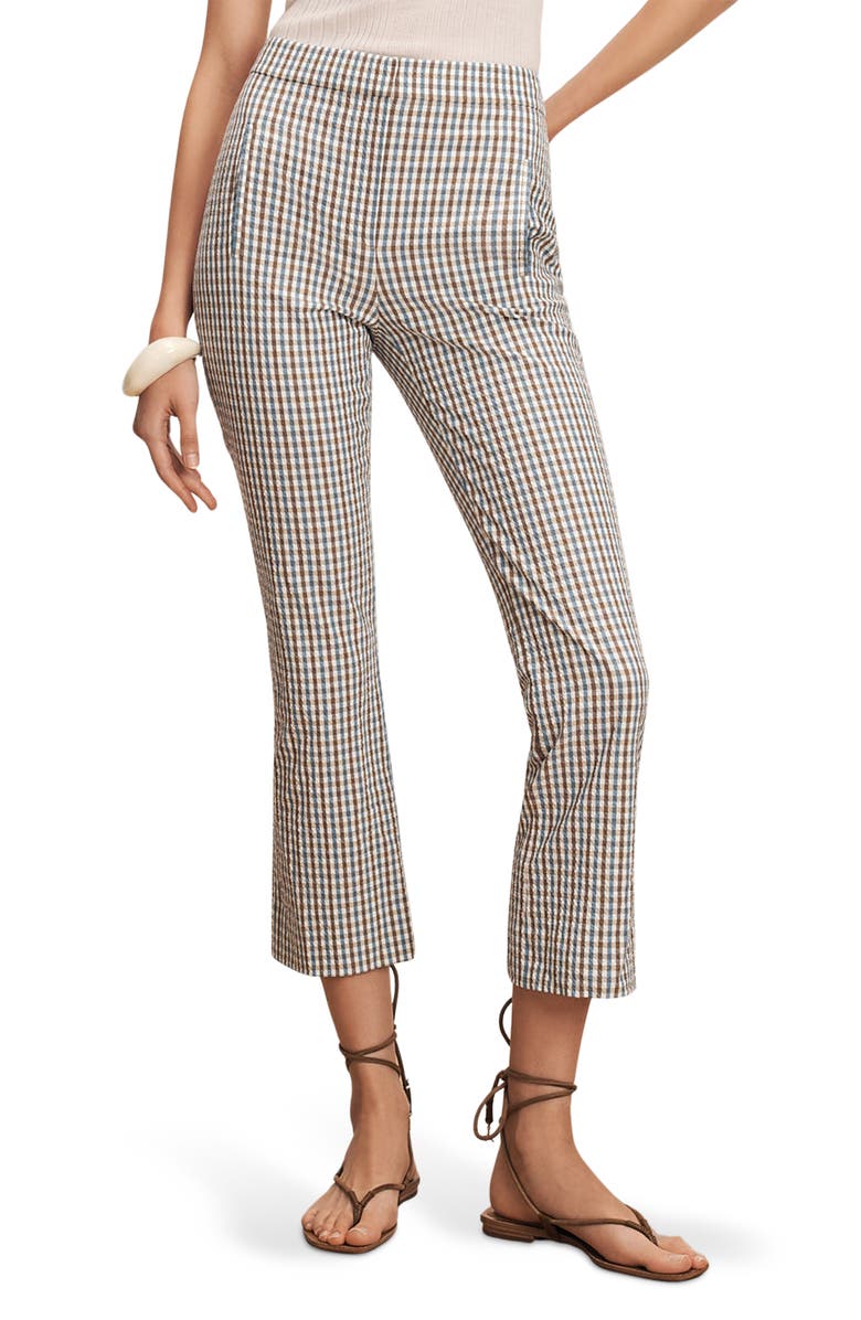 Veronica Beard Arte Check Pants, Main, color, Acorn Multi