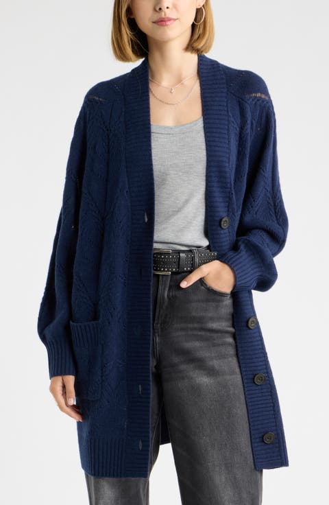Pointelle Wool & Cashmere Cardigan