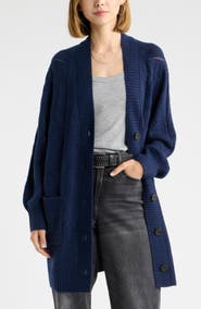 Treasure & Bond Pointelle Wool & Cashmere Cardigan