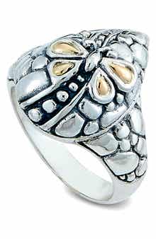 SAMUEL B. 18K Gold & Sterling Silver Butterfly Motif Ring