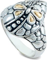 SAMUEL B. 18K Gold & Sterling Silver Butterfly Motif Ring