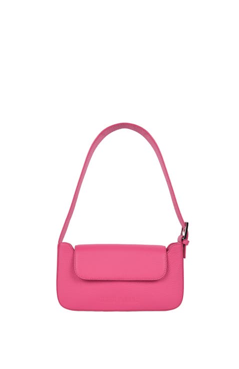 Upcycled Leather Shoulder Bag with Buckle