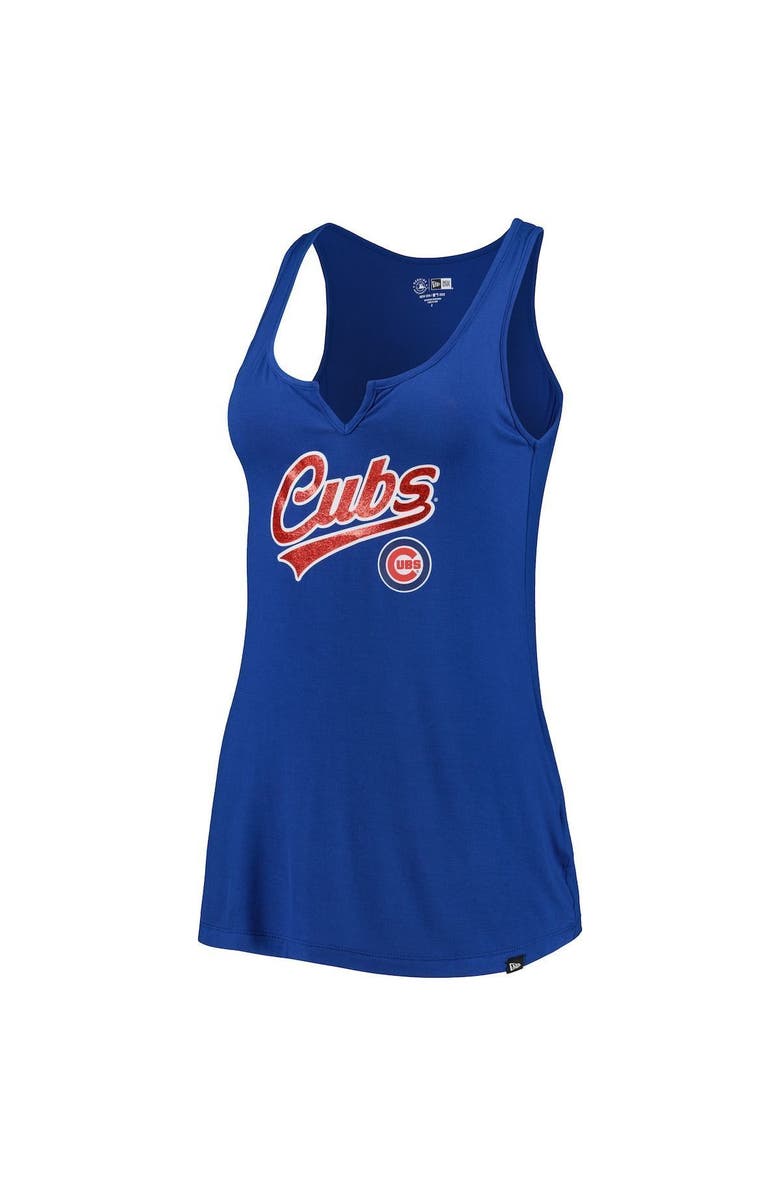 New Era Women's New Era Royal Chicago Cubs Notch Neck Tank Top, Alternate, color, 