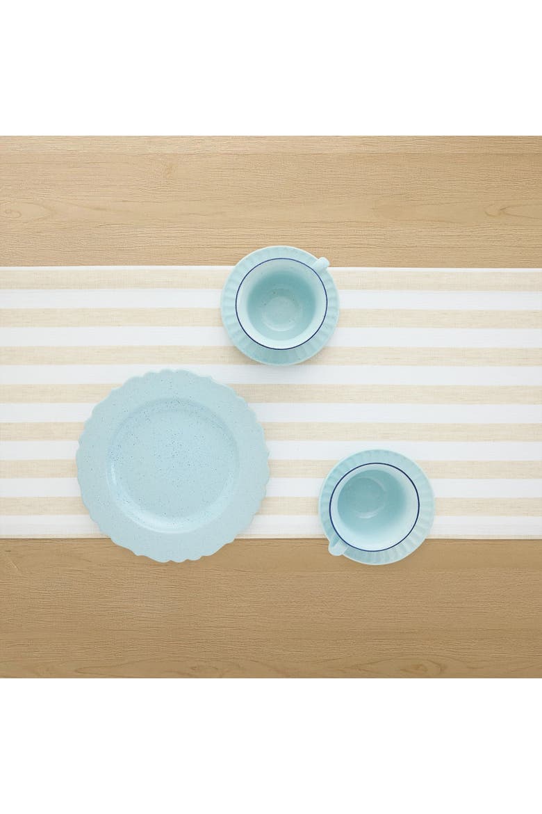 Linen Table Runner - Sorrento Stripe, Alternate, color, Natural and White