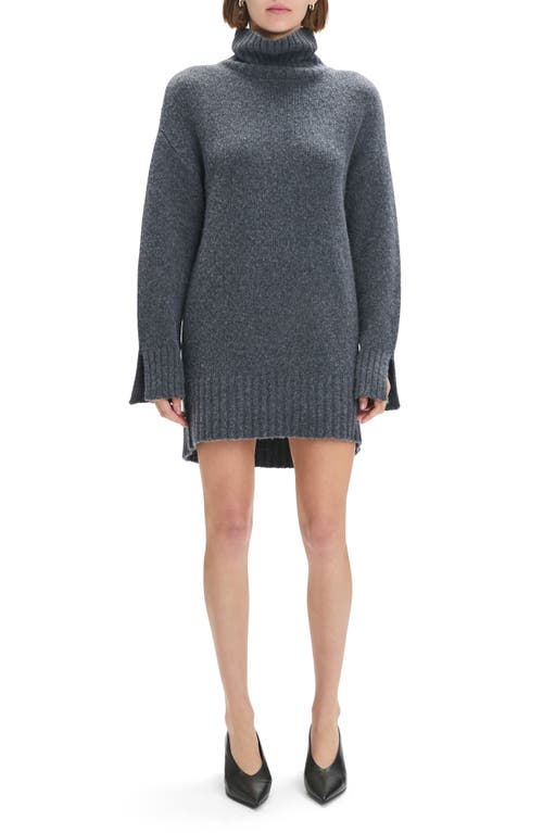 Favorite Daughter The St. James Long Sleeve Turtleneck Merino Wool Blend Sweater Dress In Gray