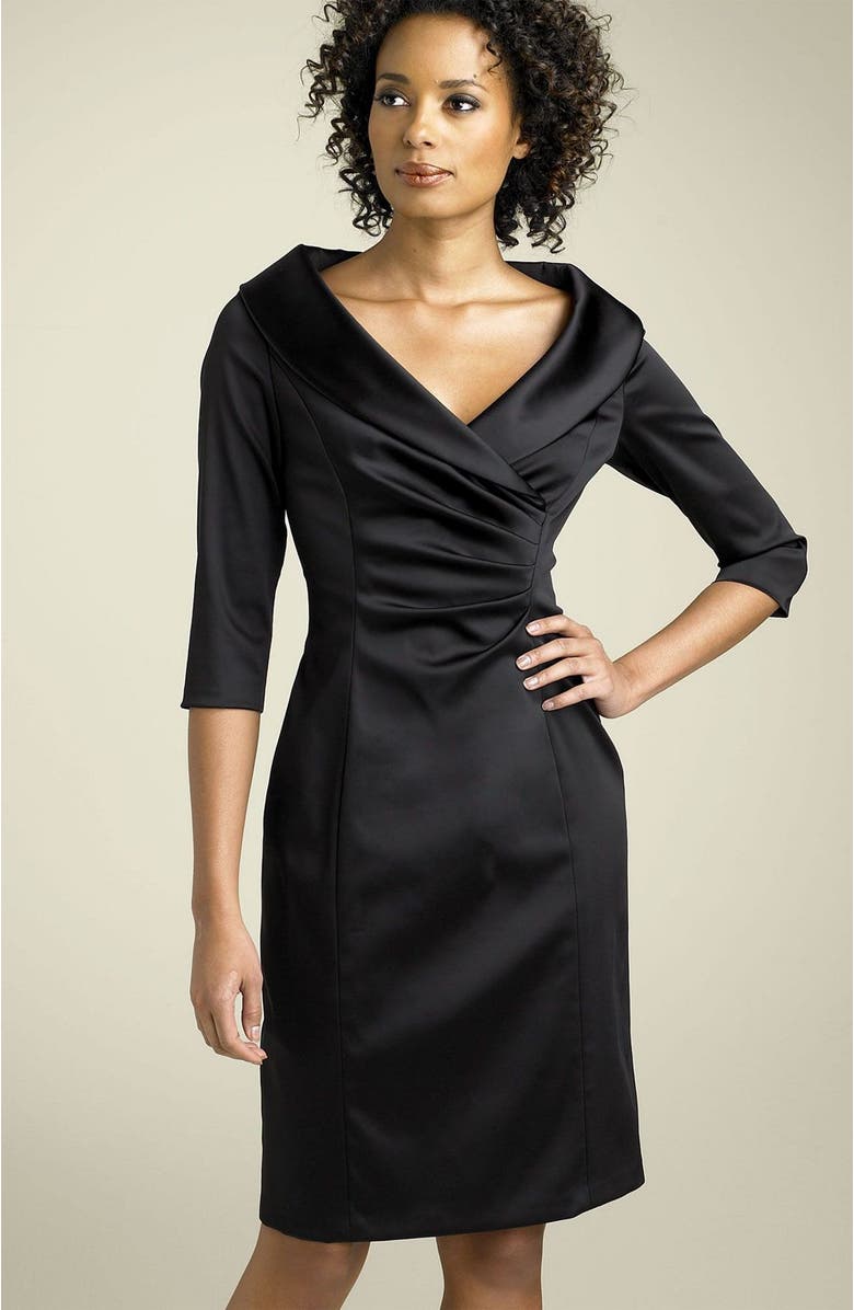 Kay Unger Stretch Satin Sheath Dress, Main, color, 