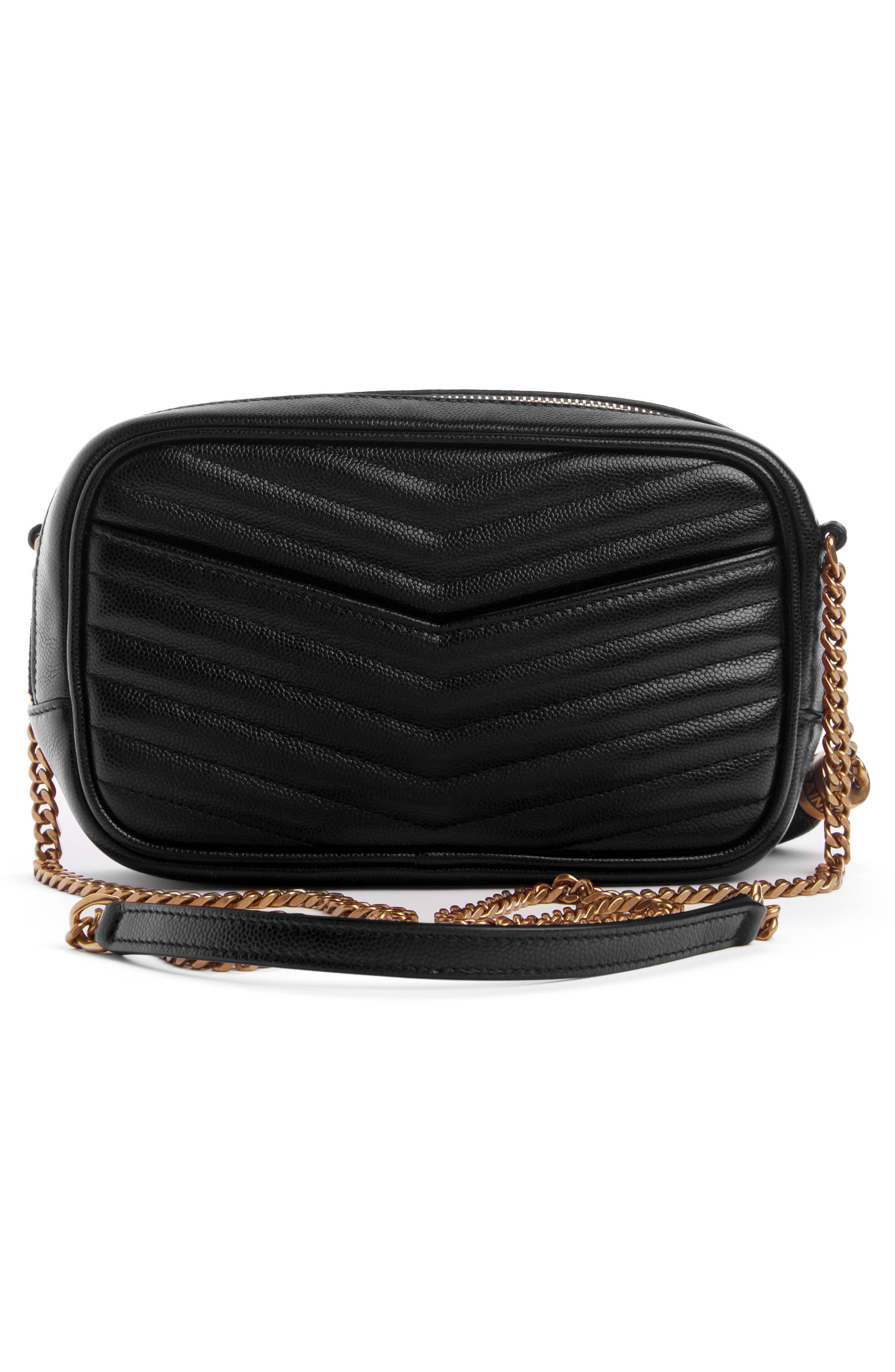 Saint Laurent Mini Lou Quilted Leather Camera Bag, Alternate, color, 