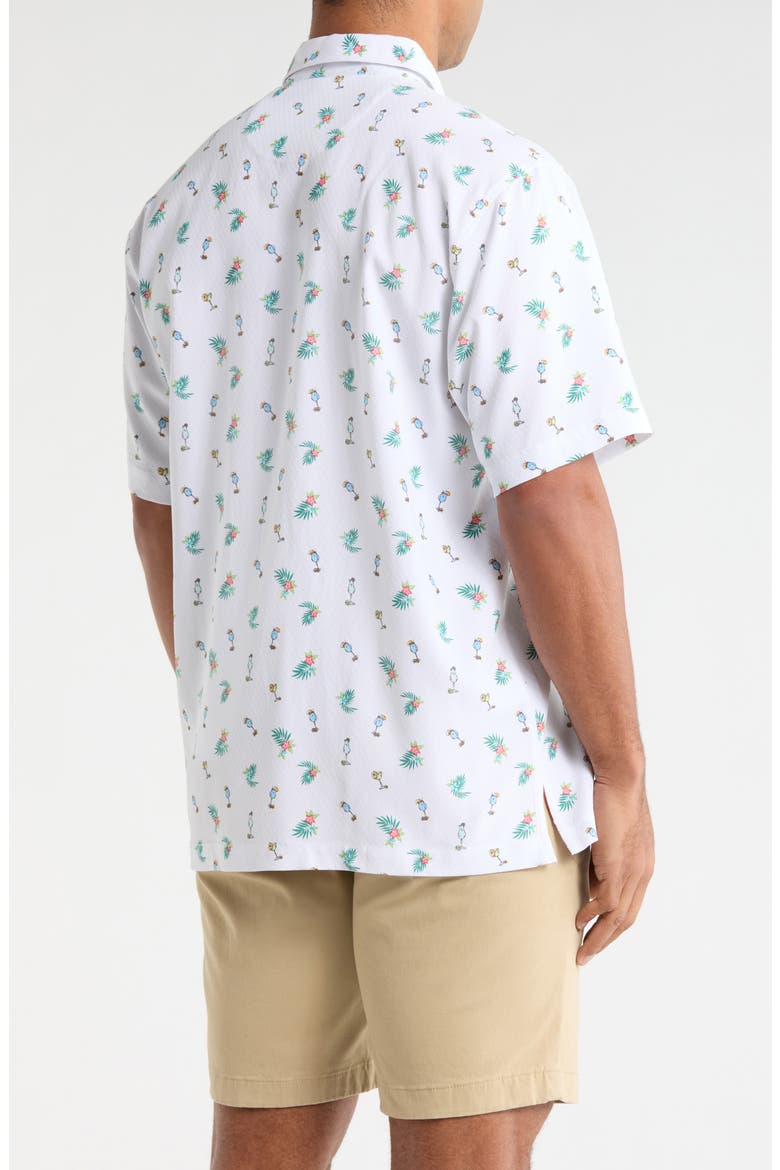 Coastal Ease Fiesta Fizz Cocktail Print IslandZone® Short Sleeve Button-Up Shirt, Alternate, color, OCEANA BLUE