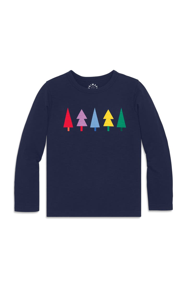 Primary Kids Long Sleeve Rainbow Trees Tee, Main, color,