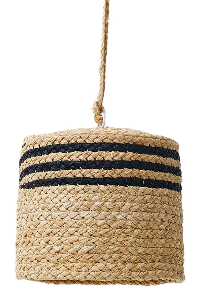 Striped Braided Raffia Small Lamp Shade, Main, color, Natural