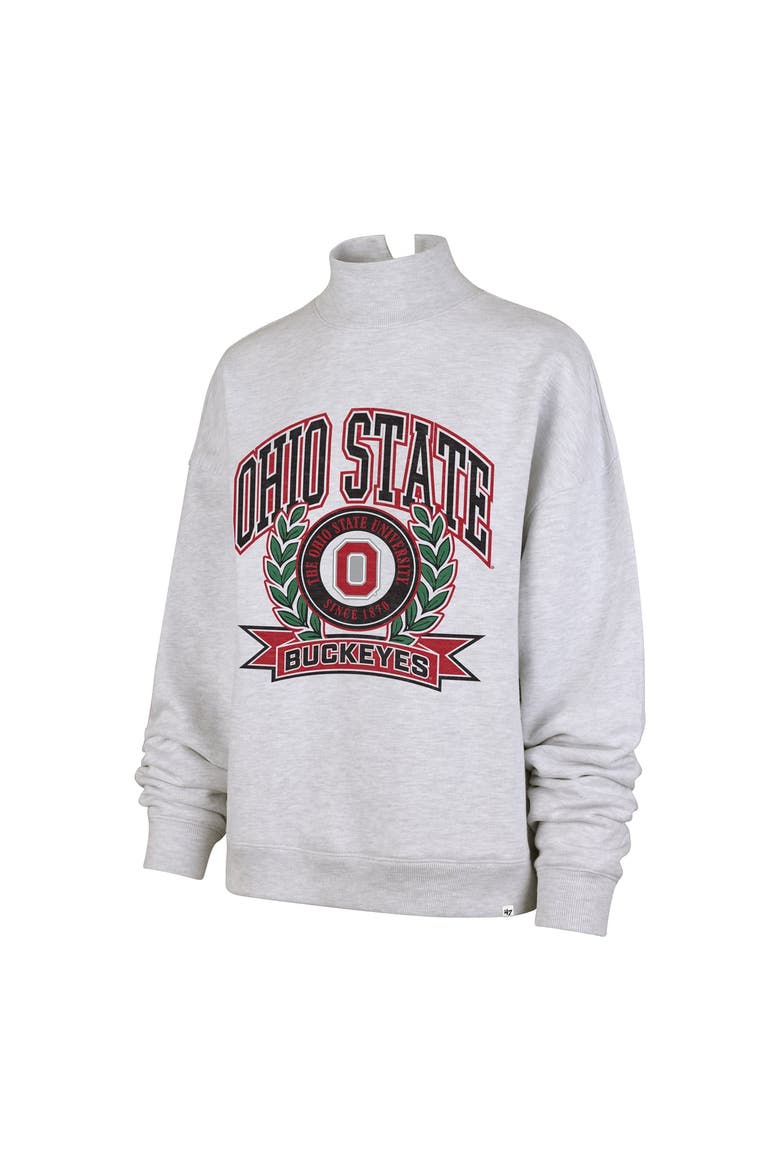 Women's '47  Gray Ohio State Buckeyes Laurel Arch Mock Neck Sweatshirt, Alternate, color, Gray