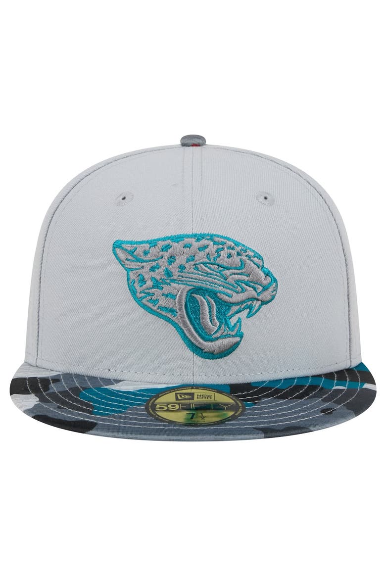 Men's New Era Gray Jacksonville Jaguars Active Camo 59FIFTY Fitted Hat, Alternate, color, Gray