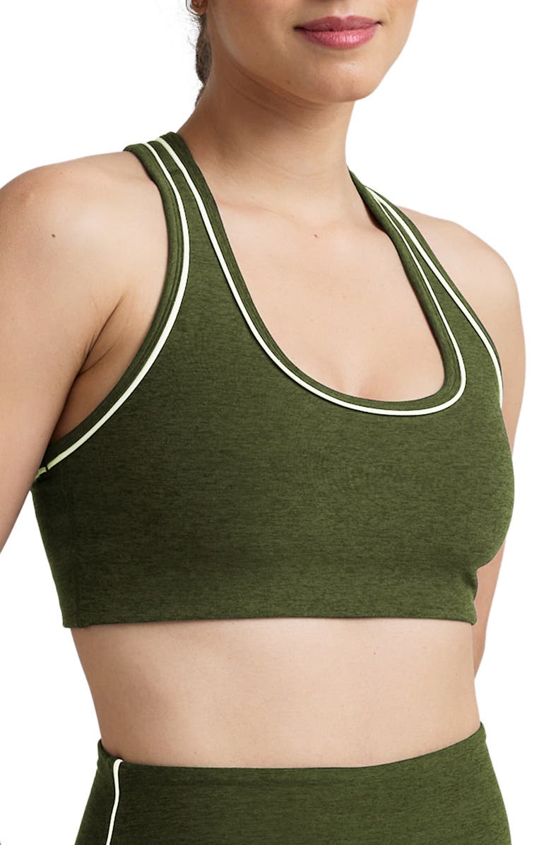 Beyond Yoga Space Dye Racerback Sports Bra, Alternate, color, Army Green Heather