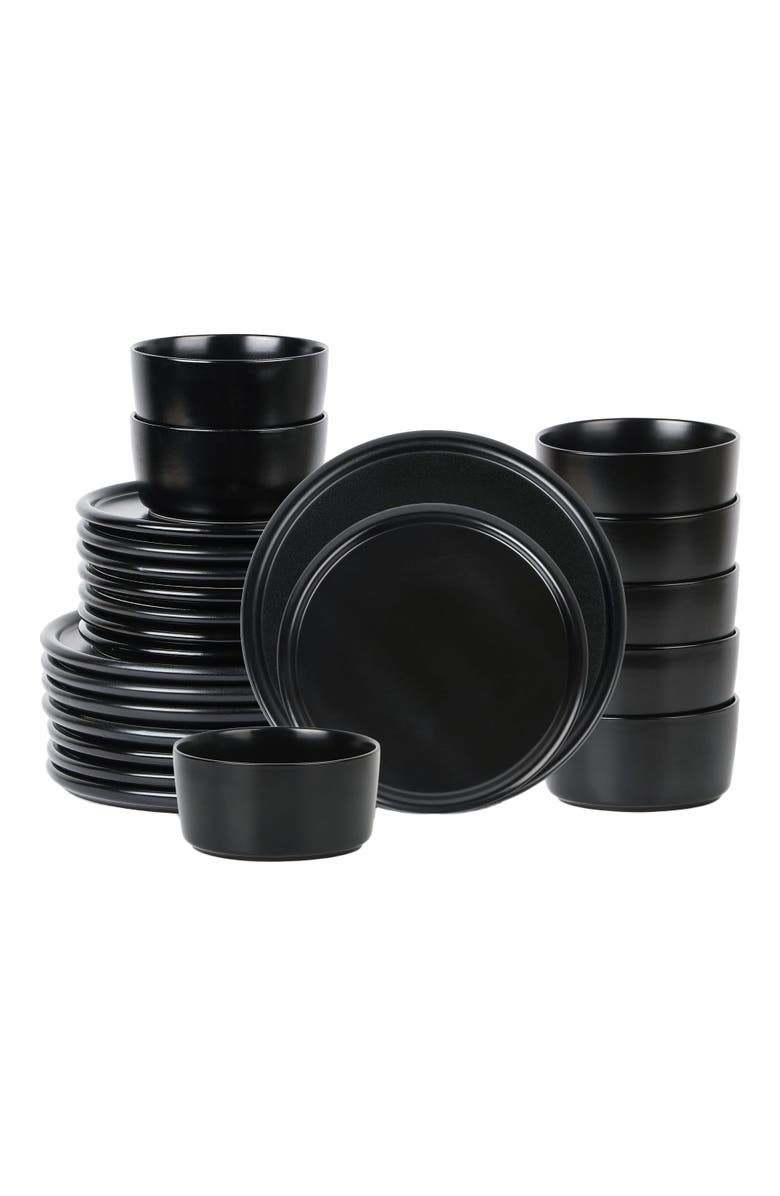 Stone Lain Eden Stoneware 24-Piece Dinnerware Set, Main, color, Black