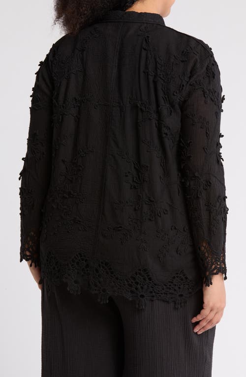 FORGOTTEN GRACE FORGOTTEN GRACE FLORAL LACE BUTTON-UP SHIRT