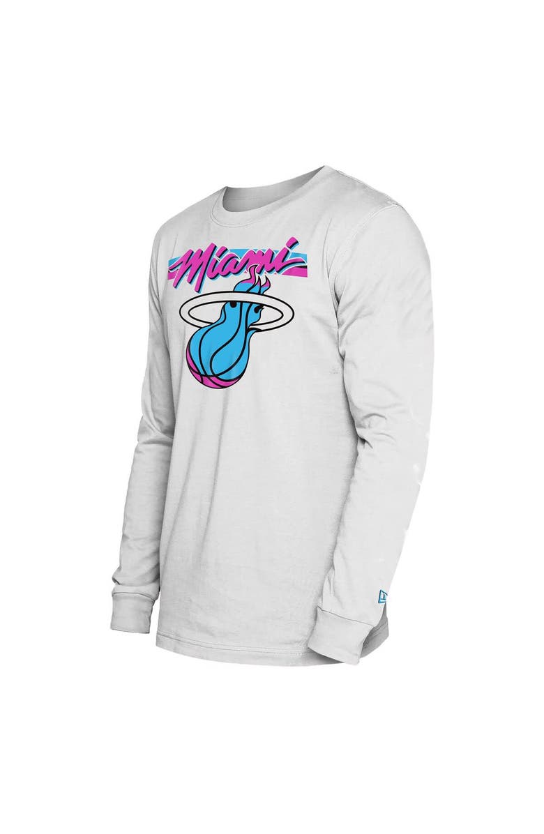 New Era Men's New Era  White Miami Heat 2024/25 City Edition Long Sleeve T-Shirt, Alternate, color, 