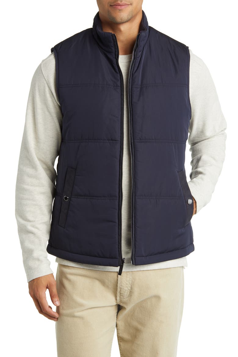 Reversible Quilted Vest, Main, color, NAVY
