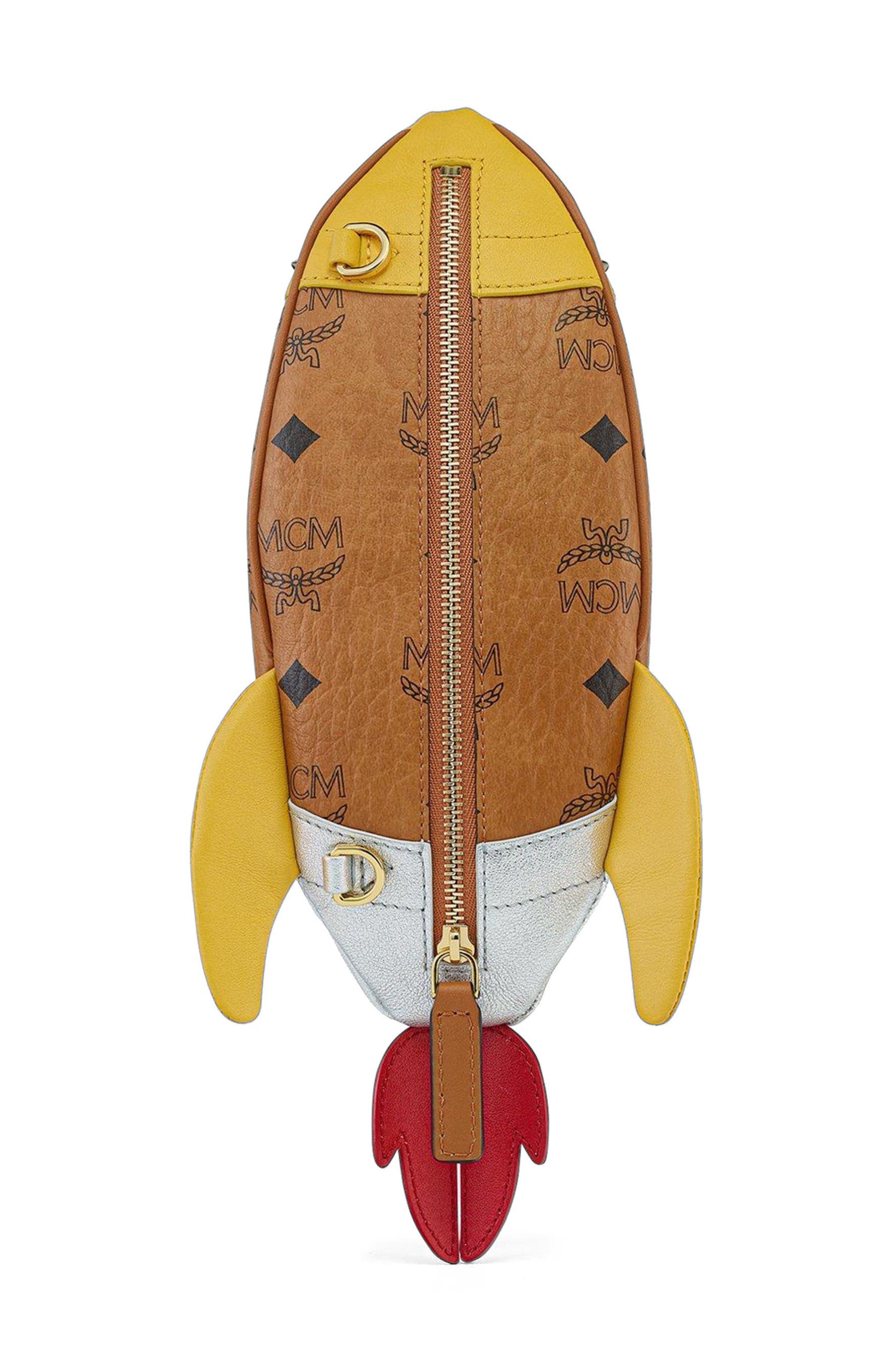 MCM Aren Rocket Crossbody in Visetos, Alternate, color, Brown