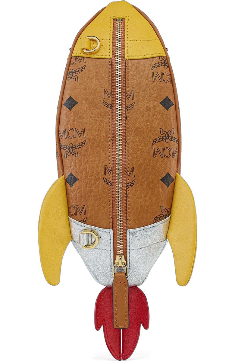 MCM Aren Rocket Crossbody in Visetos, Alternate, color, Brown