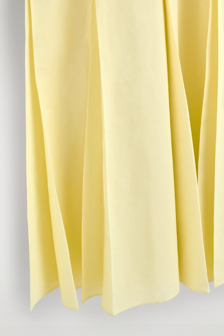 Pleated Cotton-linen Maxi Dress, Alternate, color, YELLOW