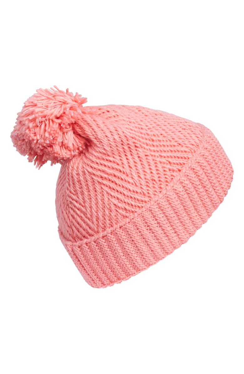 adidas Twilight Pompom Beanie, Alternate, color, Semi Pink Spark/ White