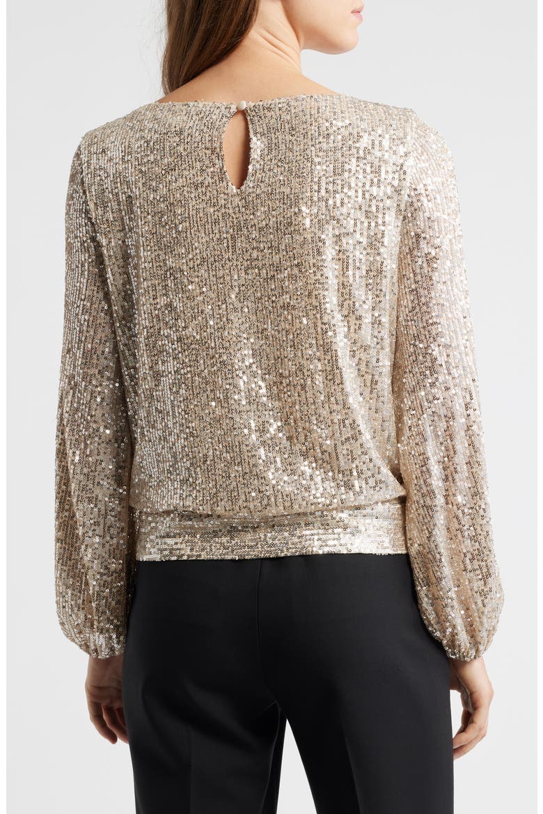 Sequin Top, Alternate, color, NUDE SILVER