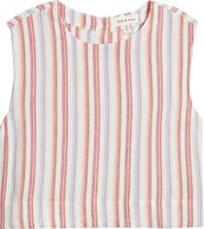 Cloth & Stone Boxy Back Button Linen Blend Top