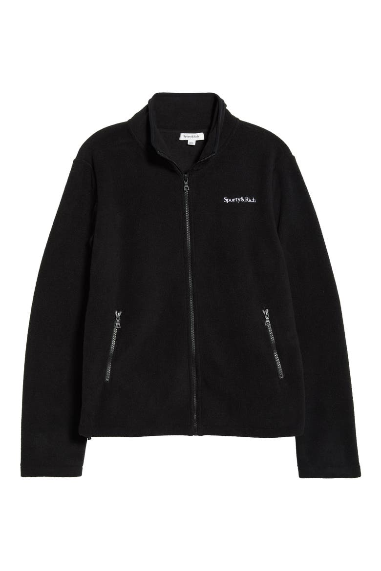 Zip-Up Fleece Jacket, Main, color, BLACK