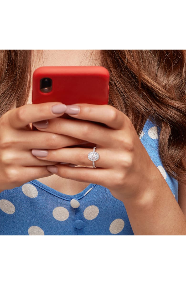 Julianna B. 1-1/2 CTW Lab-Grown Diamond Oval Halo Ring 14k, Alternate, color, White Gold