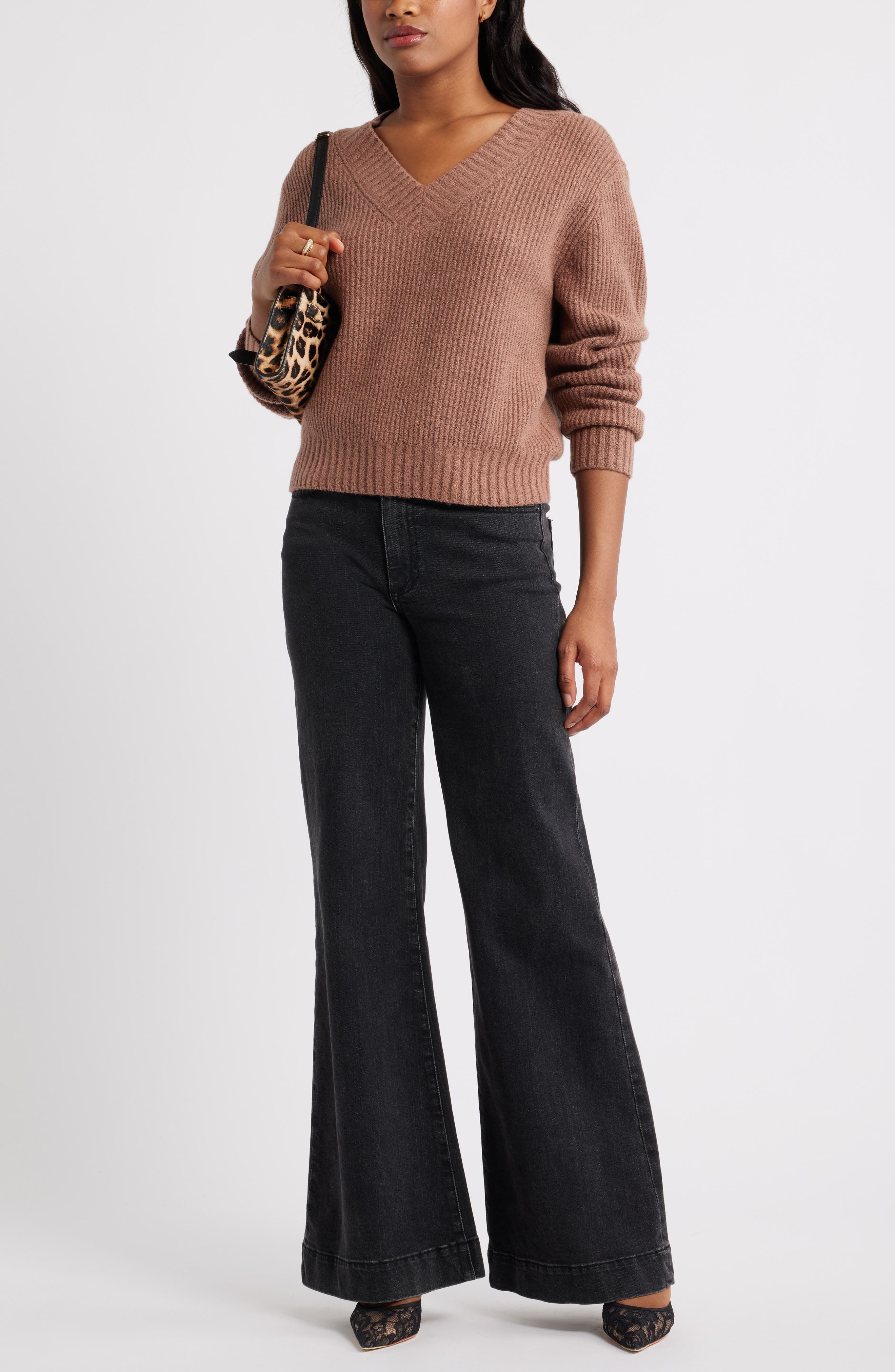 Rib V-Neck Sweater - image 2