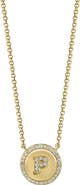 EFFY Diamond 'P' Initial Pendant Necklace