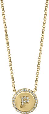 EFFY Diamond 'P' Initial Pendant Necklace