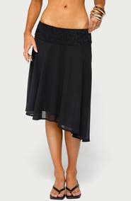 EDIKTED Evia Asymmetric Midi Skirt