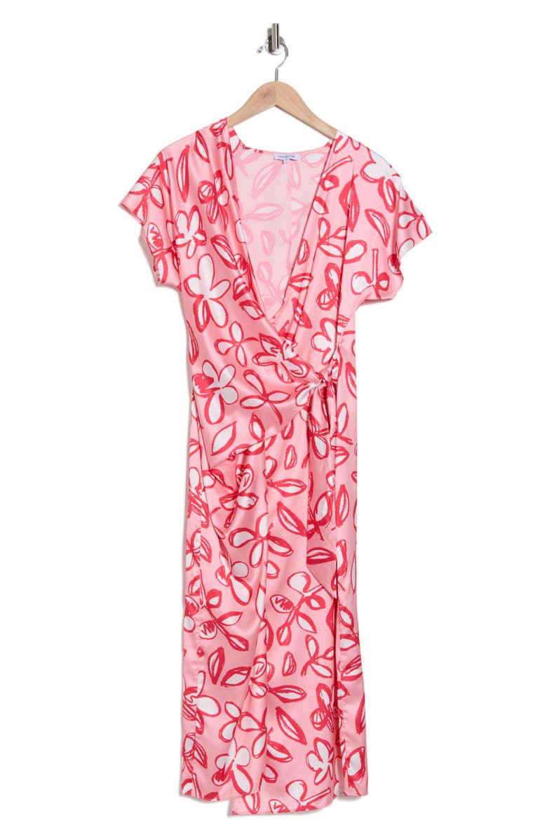 AREA STARS Side Tie Midi Dress, Alternate, color, Pink