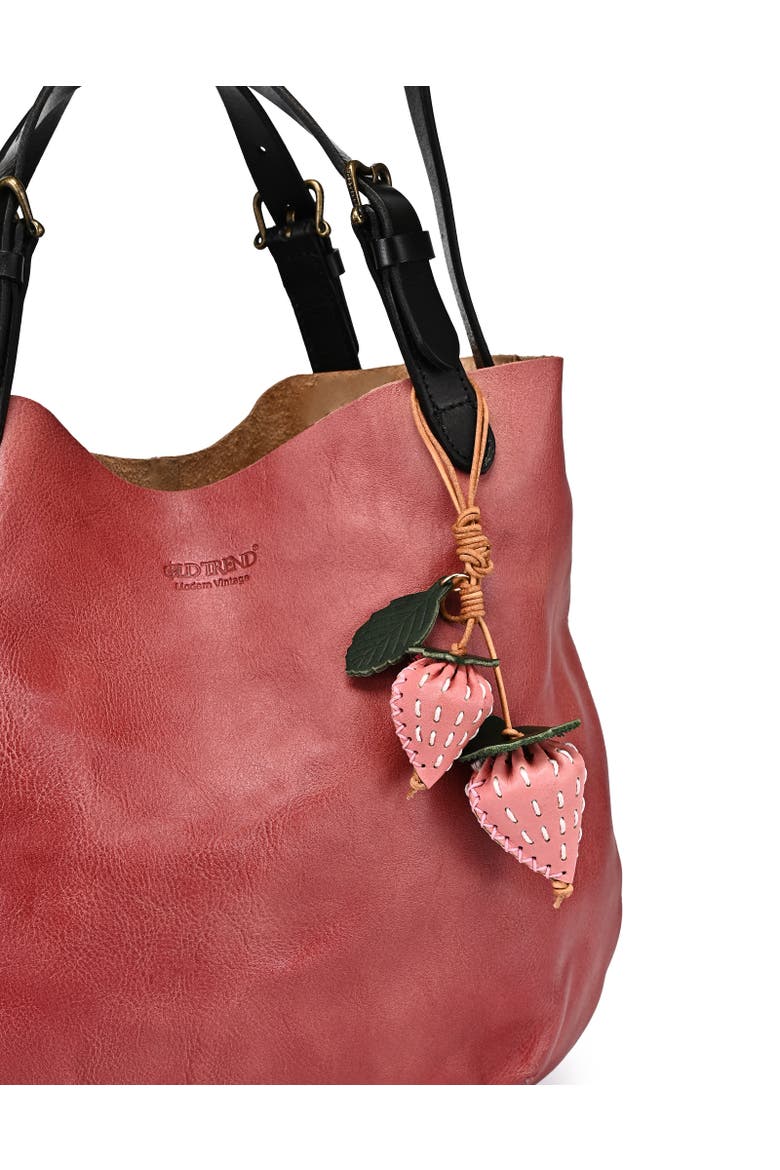 Strawberry Genuine Leather Artisan Charm, Alternate, color, Blush