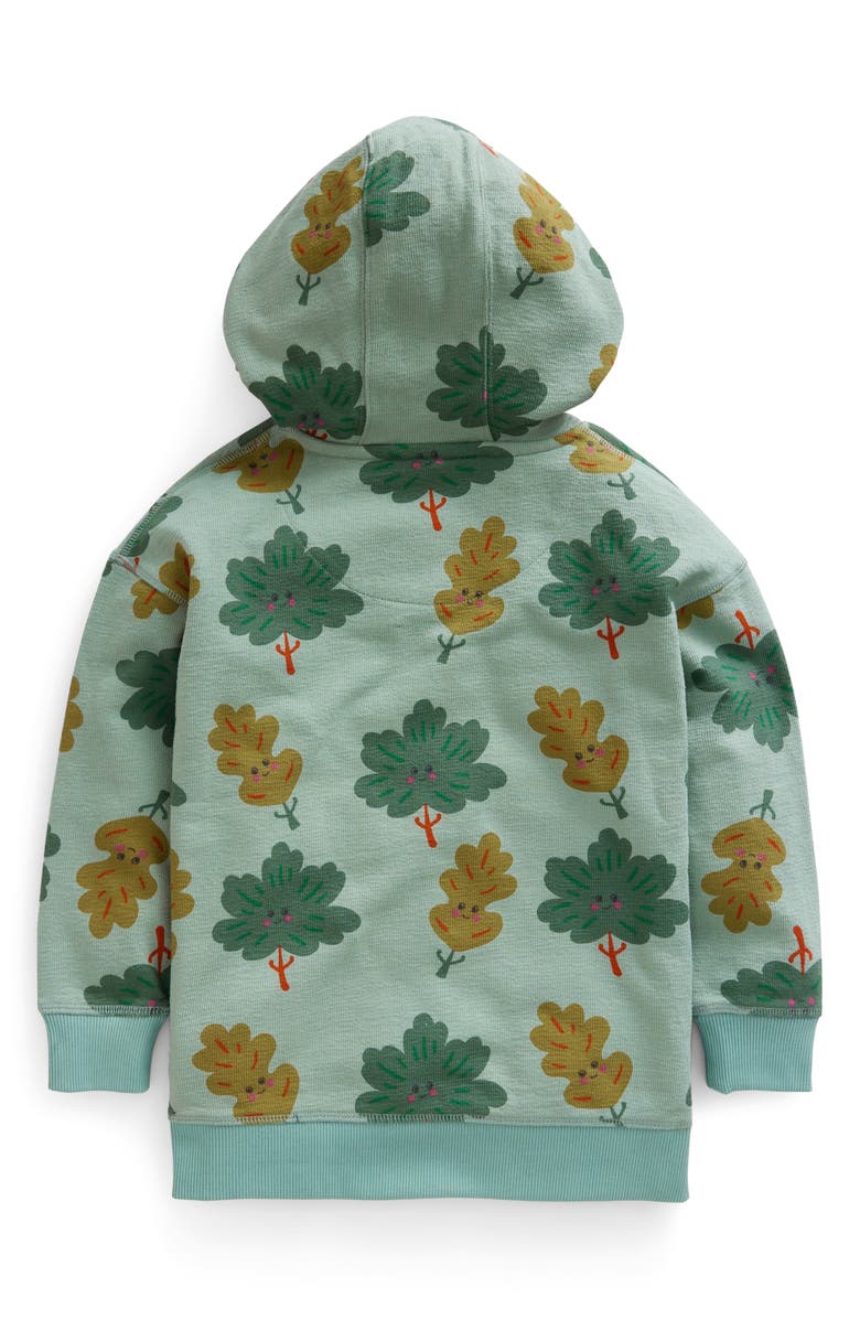 Mini Boden Kids' Green Tree French Terry Graphic Hoodie, Alternate, color, 