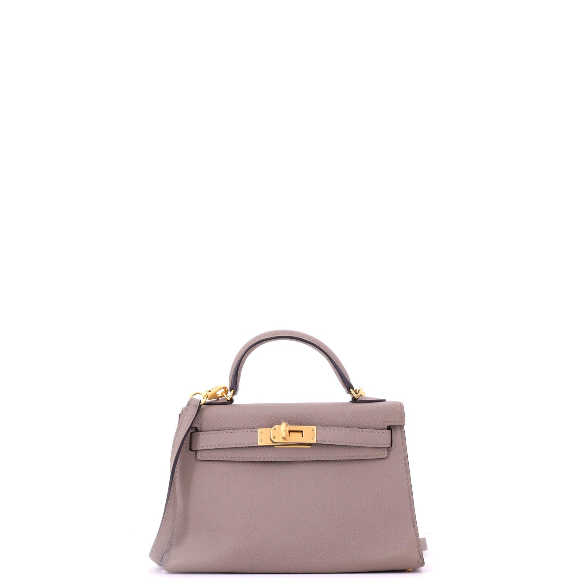 Pre-Owned Hermes Kelly Mini II Bag Grey Epsom with Gold Hardware 20, Main, color, 
